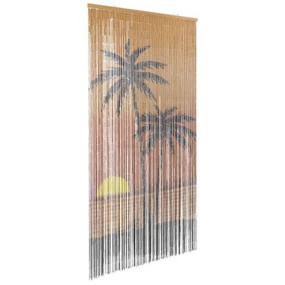 Perdele ușă cu insecte imprimeu palmieri 90x220 cm bambus GartenMobel Dekor