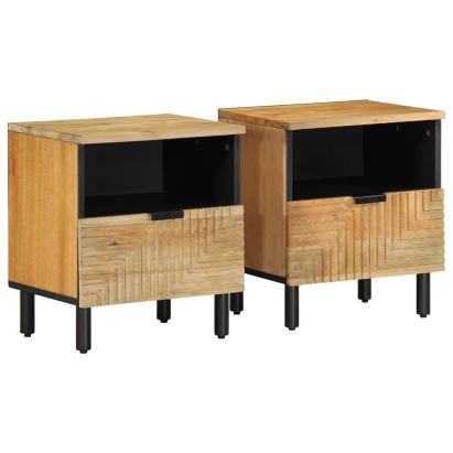 Noptiere 2 buc Maro 40x33x46 cm Lemn masiv Mango GartenMobel Dekor