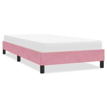 Cadru de pat fără saltea roz 100x210 cm catifea GartenMobel Dekor
