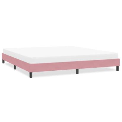 Cadru de pat fără saltea roz 200x210 cm catifea GartenMobel Dekor