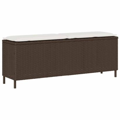 Bancă de grădină cu pernă, maro,110x30x40,5 cm, poliratan GartenMobel Dekor