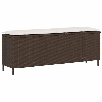 Bancă de grădină cu pernă, gri, 110x30x40,5 cm, poliratan GartenMobel Dekor