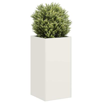 Jardinieră alb 40x40x80 cm Oțel laminat la rece GartenMobel Dekor