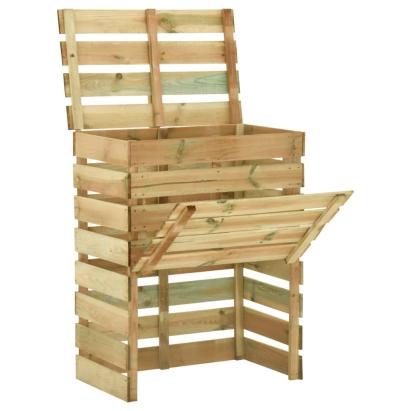 Compostor de grădină din șipci, 80x50x100 cm, lemn pin tratat GartenMobel Dekor