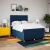 Pat box spring cu saltea, albastru, 140x200 cm, textil GartenMobel Dekor