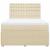 Pat box spring cu saltea, crem, 140x200 cm, textil GartenMobel Dekor