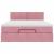 Cadru de pat otoman cu saltea roz 140x190cm catifea GartenMobel Dekor