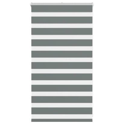 Jaluzea tip zebra gri închis lățime țesătură 75,9 cm poliester GartenMobel Dekor