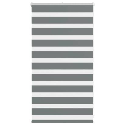 Jaluzea tip zebra gri închis lățime țesătură 85,9 cm poliester GartenMobel Dekor