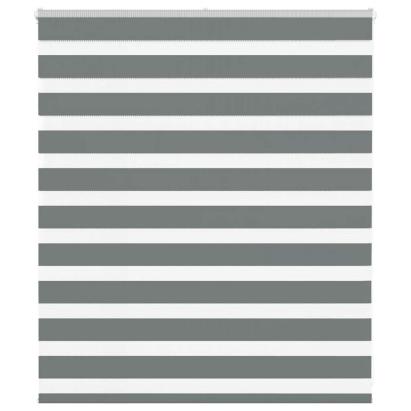 Jaluzea tip zebra gri închis lățime țesătură 115,9 cm poliester GartenMobel Dekor