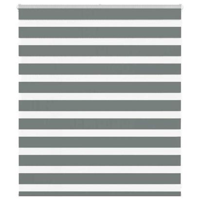 Jaluzea tip zebra gri închis lățime țesătură 130,9 cm poliester GartenMobel Dekor