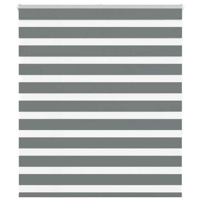 Jaluzea tip zebra gri închis lățime țesătură 115,9 cm poliester GartenMobel Dekor