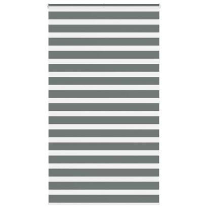 Jaluzea tip zebra gri închis lățime țesătură 120,9 cm poliester GartenMobel Dekor