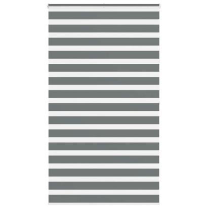 Jaluzea tip zebra gri închis lățime țesătură 130,9 cm poliester GartenMobel Dekor