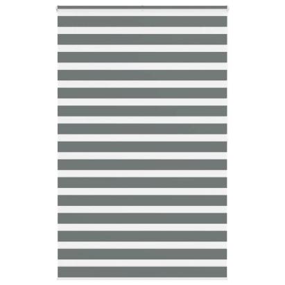 Jaluzea tip zebra gri închis lățime țesătură 135,9 cm poliester GartenMobel Dekor