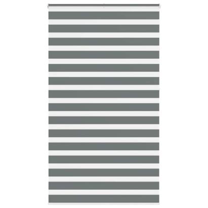 Jaluzea tip zebra gri închis lățime țesătură 130,9 cm poliester GartenMobel Dekor