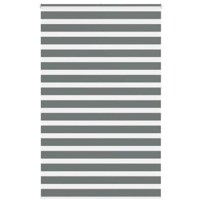 Jaluzea tip zebra gri închis lățime țesătură 135,9 cm poliester GartenMobel Dekor
