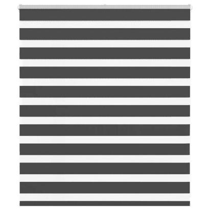Jaluzea tip zebra neagră lățime țesătură 120,9 cm poliester GartenMobel Dekor