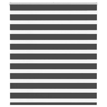 Jaluzea tip zebra neagră lățime țesătură 120,9 cm poliester GartenMobel Dekor