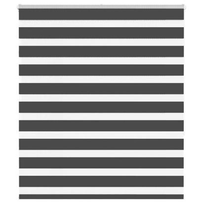 Jaluzea tip zebra neagră lățime țesătură 125,9 cm poliester GartenMobel Dekor