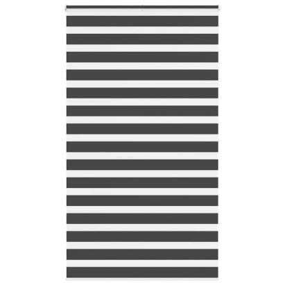 Jaluzea tip zebra neagră lățime țesătură 130,9 cm poliester GartenMobel Dekor