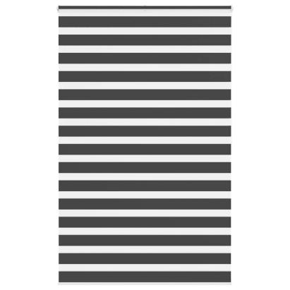 Jaluzea tip zebra neagră lățime țesătură 140,9 cm poliester GartenMobel Dekor