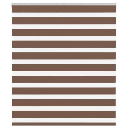 Jaluzea tip zebra maro lățime țesătură 115,9 cm poliester GartenMobel Dekor