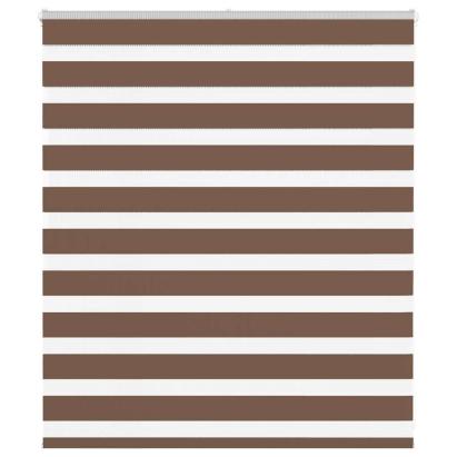 Jaluzea tip zebra maro lățime țesătură 130,9 cm poliester GartenMobel Dekor