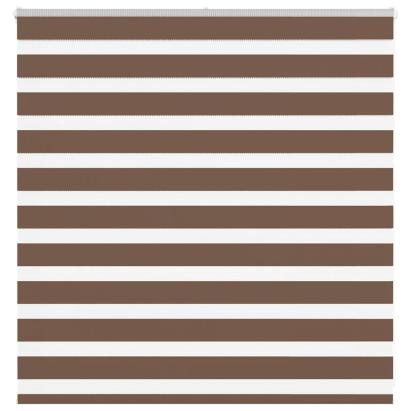 Jaluzea tip zebra maro lățime țesătură 135,9 cm poliester GartenMobel Dekor