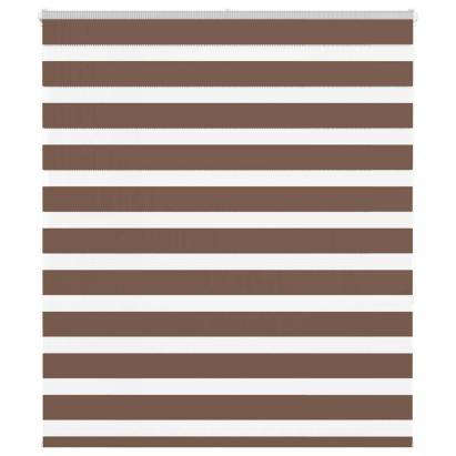 Jaluzea tip zebra maro lățime țesătură 115,9 cm poliester GartenMobel Dekor