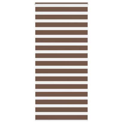 Jaluzea tip zebra maro lățime țesătură 110,9 cm poliester GartenMobel Dekor