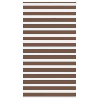 Jaluzea tip zebra maro lățime țesătură 130,9 cm poliester GartenMobel Dekor
