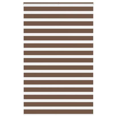 Jaluzea tip zebra maro lățime țesătură 135,9 cm poliester GartenMobel Dekor