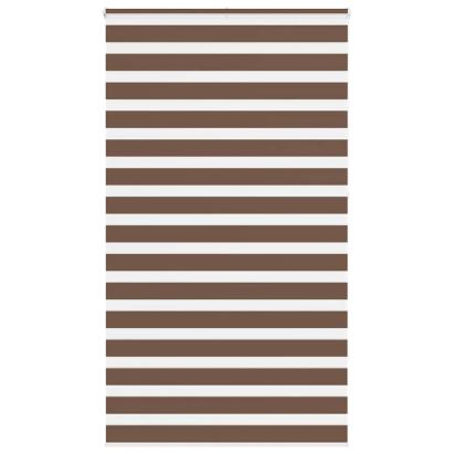 Jaluzea tip zebra maro lățime țesătură 120,9 cm poliester GartenMobel Dekor