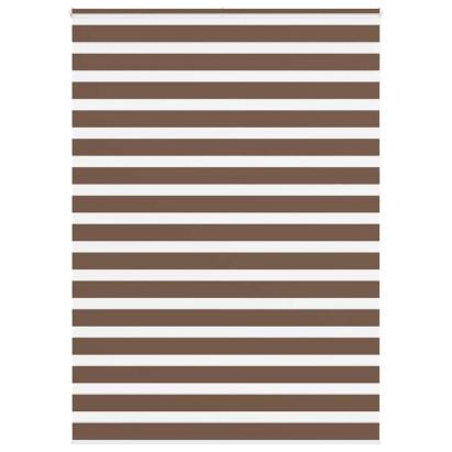 Jaluzea tip zebra maro lățime țesătură 150,9 cm poliester GartenMobel Dekor