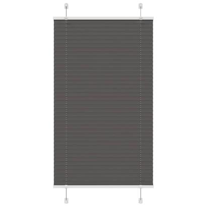 Jaluză plisată negru 75x100cm Lățime țesătură 74,4 cm poliester GartenMobel Dekor