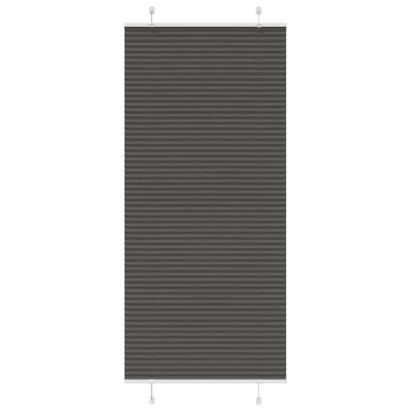 Jaluză plisată negru 90x200 cm Lățime țesătură 89,4cm poliester GartenMobel Dekor