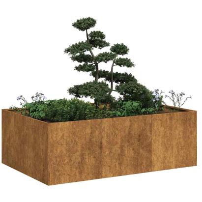 Jardinieră Rusty 120x80x40 cm Oțel pentru intemperii GartenMobel Dekor