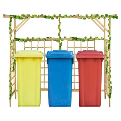Pergolă de grădină pentru trei pubele, lemn de pin tratat GartenMobel Dekor