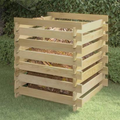 Compostor de grădină din șipci, 90x90x90 cm, lemn de pin tratat GartenMobel Dekor