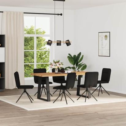 Scaune de sufragerie 6 buc. negru material textil GartenMobel Dekor