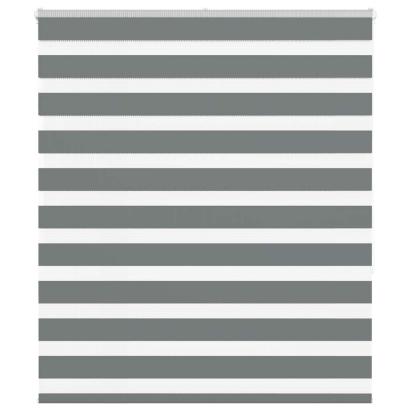 Jaluzea tip zebra gri închis lățime țesătură 130,9 cm poliester GartenMobel Dekor