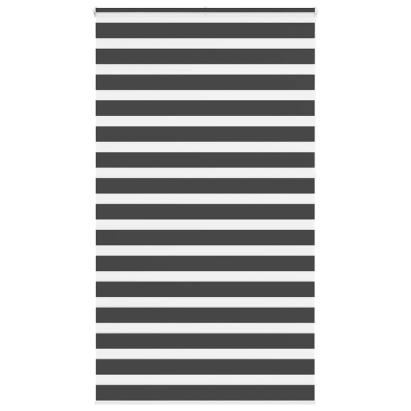 Jaluzea tip zebra neagră lățime țesătură 130,9 cm poliester GartenMobel Dekor