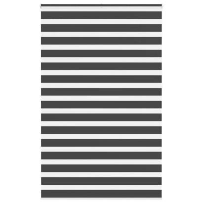 Jaluzea tip zebra neagră lățime țesătură 135,9 cm poliester GartenMobel Dekor