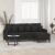 Canapea cu 3 locuri cu taburet, negru, 180 cm, material textil GartenMobel Dekor