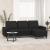 Canapea cu 3 locuri cu taburet, negru, 180 cm, material textil GartenMobel Dekor