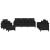 Set de canapele cu perne, 4 piese, negru, material textil GartenMobel Dekor