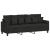 Set de canapele cu perne, 3 piese, negru, textil GartenMobel Dekor