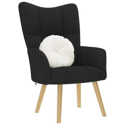 Scaun de relaxare, negru, material textil GartenMobel Dekor