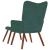 Scaun de relaxare cu taburet, verde închis, catifea GartenMobel Dekor